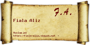 Fiala Aliz névjegykártya
